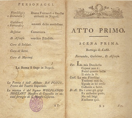 Cosi libretto - Act 1.2