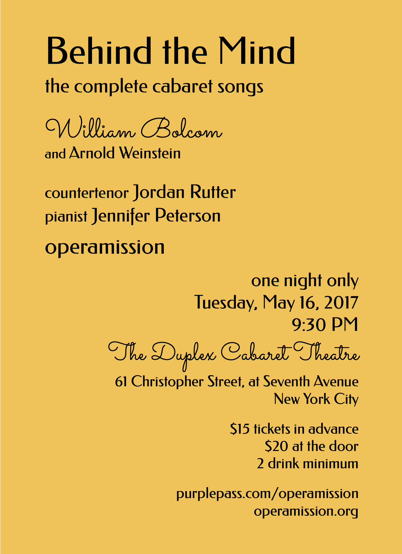 bolcom rutter cabaret postcard image back